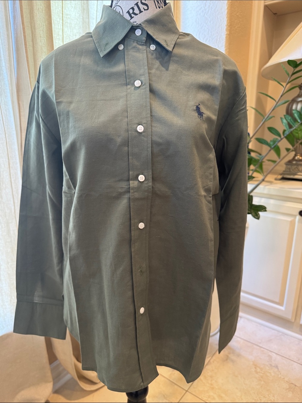 Polo by Ralph Lauren Olive Green Long-Sleeve Button-Down Shirt